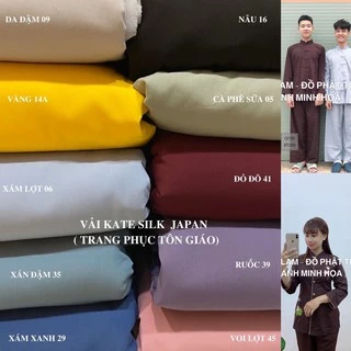 VẢI MAY ĐỒ LAM ĐI CHÙA - VẢI PHẬT TỬ - VẢI KATE SILK