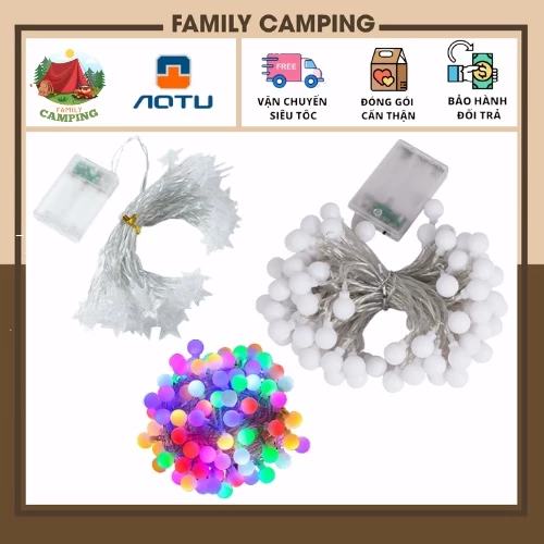 Đèn led dây, chiếu sáng, trang trí lều và chụp hình cắm trại dã ngoại du lịch, nhà cửa 10mx80 bóng