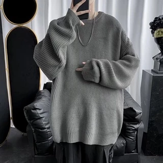 Áo sweater tay dài cổ tròn màu sắc đơn giản phong cách Hàn Quốc thời trang năng động cho nam