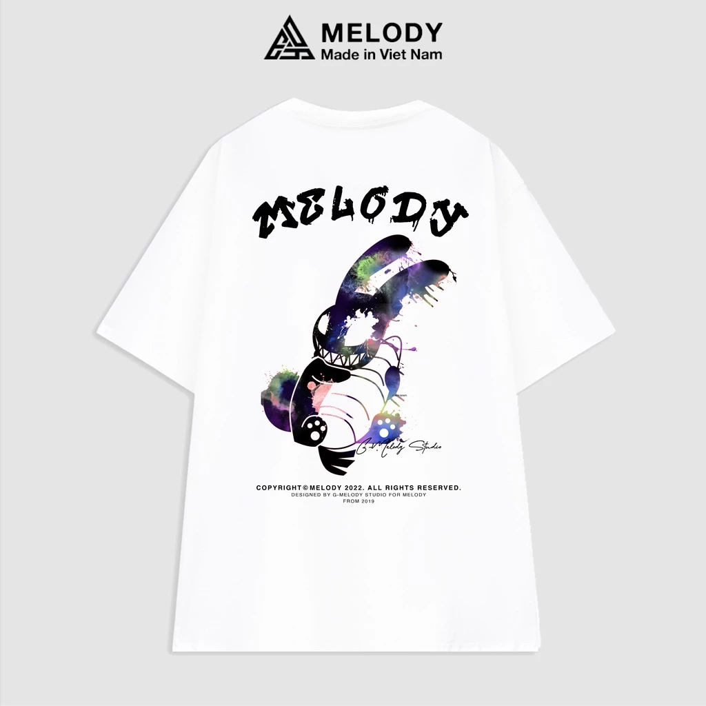 Áo Thun Unisex Nam Nữ Tay Lỡ Form Rộng Oversize Local Brand MELODY, Áo Phông Cotton 100% Rabbit Tee