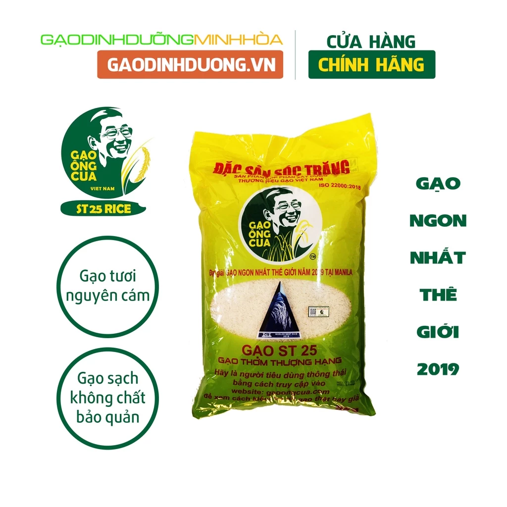 Gạo ST25 gạo ông cua chính hãng dẻo thơm 5kg