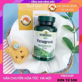 Lợi sữa cỏ cà ri Natures Aid Fenugreek 90v kích thích và làm tăng khả năng tiết sữa cho mẹ sau sinh