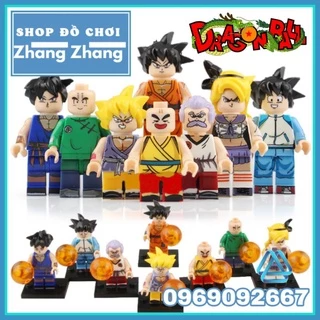 Đồ chơi Xếp hình mô hình Dragon Ball gồm Goku - Gohan - Krillin - Launch - Master Mutaito Minifigures Pogo PG8167