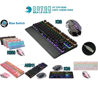 (có video) Combo Bàn phím cơ K28, K30, AK911,K550 và chuột Gaming Q5 cao cấp có LED