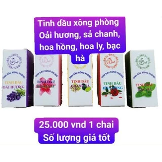 Tinh dầu xông phòng Oải hương, sả chanh, hoa hồng, hoa ly, bạc hà