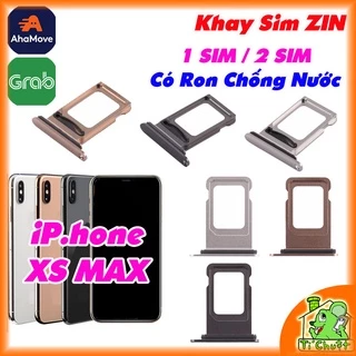 Khay sim iPhone XS Max 1 SIM/ 2 SIM ZIN có Ron Chống Nước & Lẫy Giữ Sim