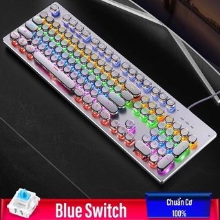 Bàn Phím Chuẩn Cơ 100% Gaming YNOIAO ZK4 LED Xuyên Chữ Nhiều Chế Độ Nút Tròn Thích Hợp Chơi Game Làm Việc Trắng Đen