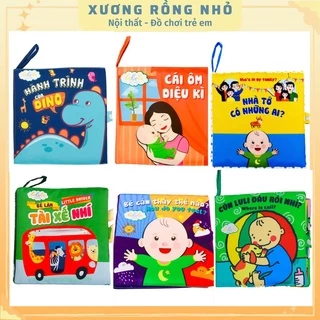 Trọn bộ sách vải cho bé sơ sinh 0 - 4 tuổi Lalala Baby - sách vải an toàn cho bé tương tác - Xương Rồng Nhỏ