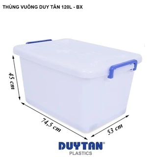 Thùng nhựa đa năng Duy Tân 120L - NO.213 có bánh xe, nhựa đục, chịu tải cực tốt - Hàng chính hãng