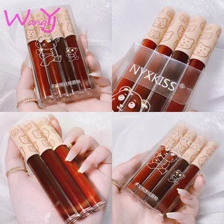 Set 4 thỏi son kem nhung lì NYXKISS dưỡng ẩm môi 4 màu chống dính (có bán lẻ)