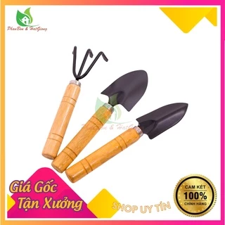 Bộ 3 dụng cụ làm vườn cán gỗ TXE-3GO1 - Shop Phân Bón và Hạt Giống