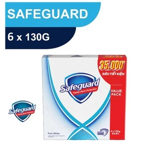 [PG] Lốc 6 Xà Bông Safeguard Trắng Tinh Khiết 130g x 6