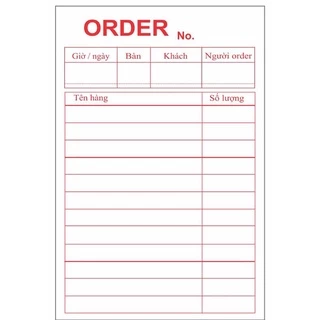 phiếu order