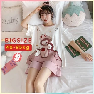 Đồ bộ nữ có Bigsize cotton cộc tay dễ thương bộ mặc nhà đồ ngủ nữ mùa hè thun mềm mát [BC20]