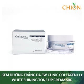 Kem dưỡng trắng da và mờ thâm 3W Clinic Collagen+++ White Shining Tone Up Cream 50g - Hàn Quốc Chính Hãng