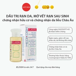 Dầu rạn da cho bà bầu Medicosh Elasoil - Chống rạn da, giảm rạn da, da không đều màu - Tuyp 75ml