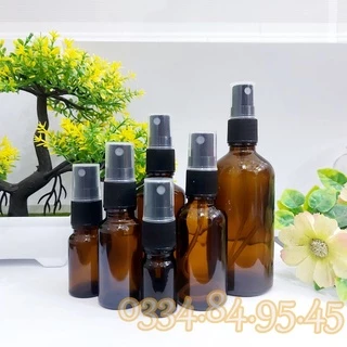 Chai thủy tinh rỗng NÂU phun sương ĐEN 5ml / 10ml / 15ml / 20ml / 30ml / 50ml / 100ml, chai chiết serum tinh dầu du lịch