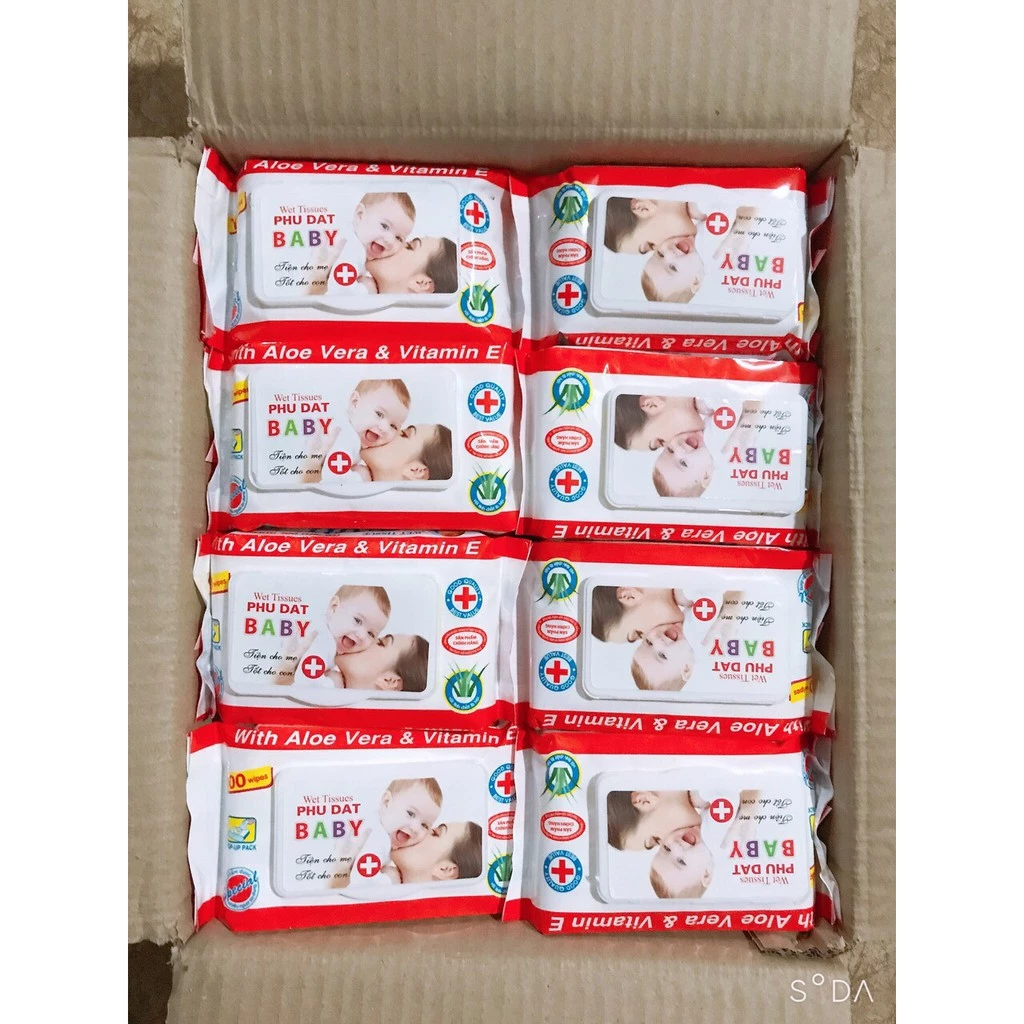 COMBO10 GÓI KHĂN GIẤY ƯỚT PHÚ ĐẠT GÓI 100 TỜ