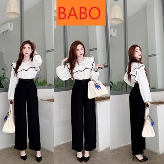 QUẦN TÂY ỐNG RỘNG NỮ, QUẦN TÂY ỐNG RỘNG LƯNG CAO MÀU ĐEN CAO CẤP BABO ĐỦ SIZE S, M, L SIÊU PHONG CÁCH CỰC XỊN SÒ