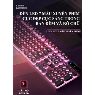 Bàn phím YINDIAO K600 giả cơ nút tròn nhiều màu sắc và có đèn led xuyên phím chuyên game - NK