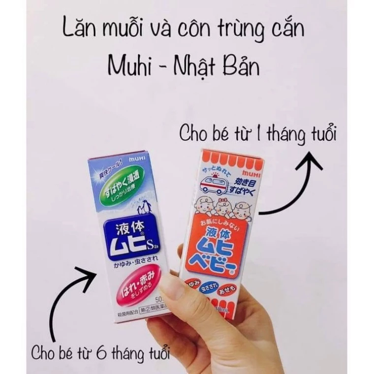 Lăn bôi muỗi Muhi giảm vết muỗi đốt và côn trùng cắn nội địa Nhật Bản