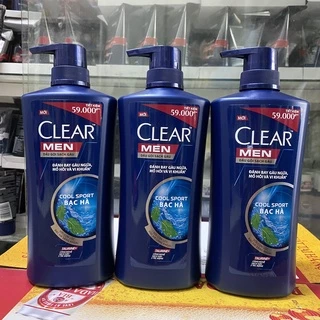 Dầu gội sạch gàu Clear Men Cool Sport bạc hà 650g