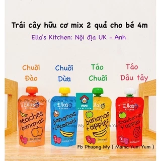 Date 12/2024 -2025 Trái cây/Hoa quả nghiền hữu cơ ELLA’s KITCHEN cho bé 4 tháng của Anh gói to 120g