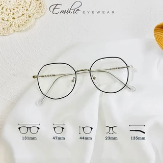 Gọng kính kim loại bầu tròn size nhỏ Emilie eyewear phụ kiện thời trang 5286