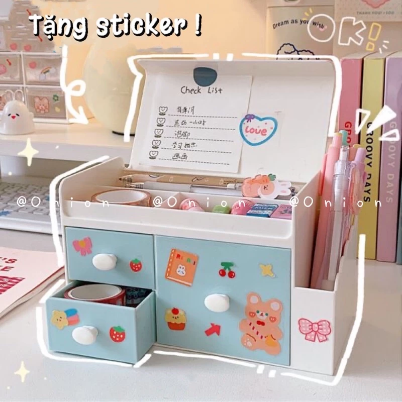 Hộp để bàn đa năng mở nắp