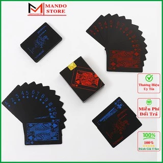 Bài Tây Poker Nền Đen Bằng Nhựa Dẻo Cao Cấp Chọn Màu Bài Tây Đen Bằng Nhựa PVC Chống Thấm Nước