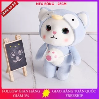 Thú nhồi bông mềm mại hình chú Mèo dễ thương thiết kế cao cấp 24cm