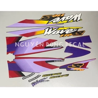 Nguyên bộ tem (3 lớp) Wave Thái 110s màu đỏ đen đời 2000_Decal