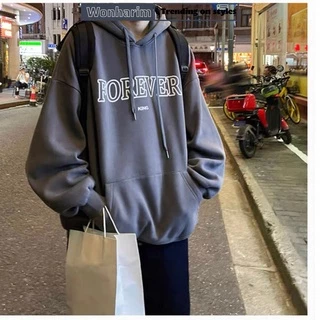 Áo hoodie nỉ bông siêu dày in chữ FOREVER nam nữ mặc chất