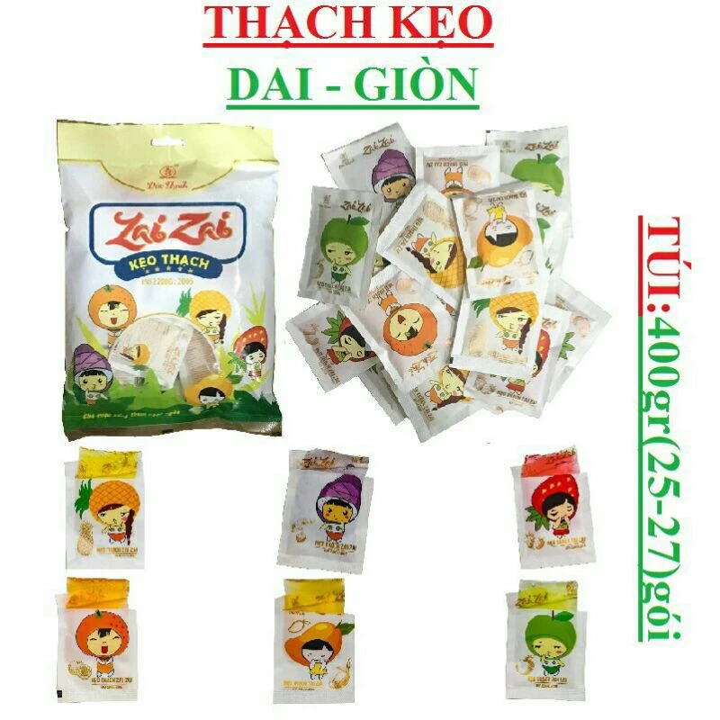 (sẵn) 1 gói 350G kẹo thạch đức hạnh (giòn -dai ngon)