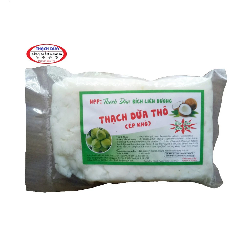 Bán sỉ 10Kg Thạch dừa loại 12Ly ép thô (khô) tặng hương dừa