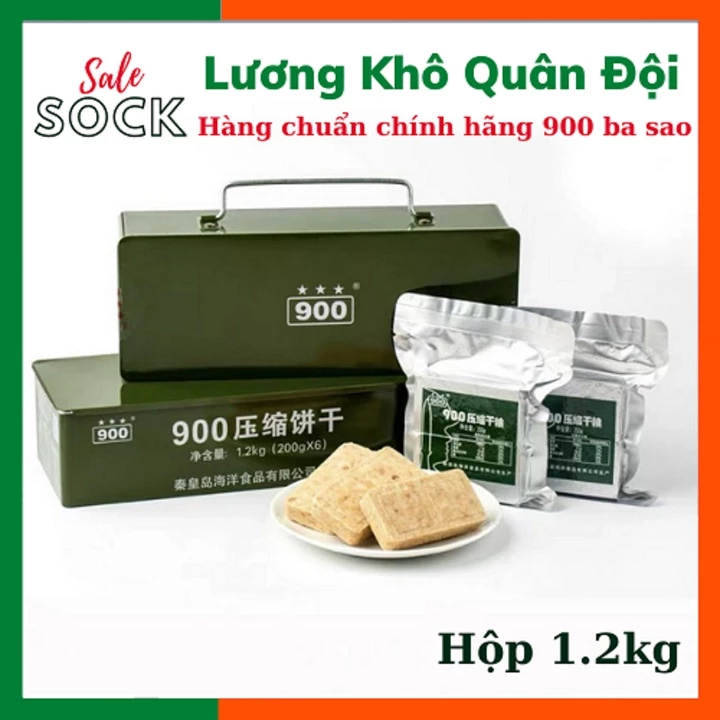 Lương khô Trung Quốc 900 3 sao hàng chính hãng thơm ngon bổ dưỡng hộp 1.2kg