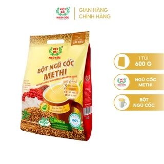 Bột Ngũ Cốc Methi VIỆT ĐÀI Không Đường Thích Hợp Dành Cho Người Giảm Cân Eat Clean Túi 600g