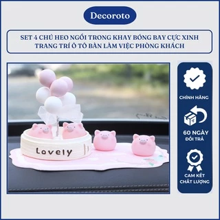 Phụ Kiện Ô Tô Decoroto Trang Trí Taplo Xe Hơi Bàn Làm Việc Bàn Học Phòng Khách Mô Hình 4 Heo Con Lovely Cực Xinh Giá Rẻ