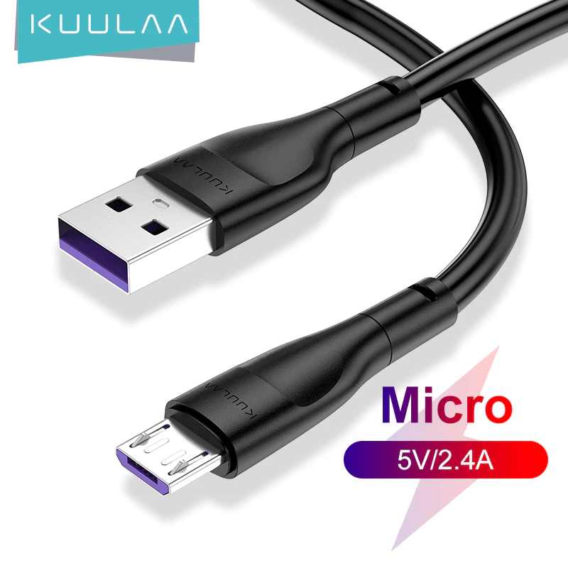 Cáp Sạc Android KUULAA Dài 20cm Giắc Cắm Micro USB Cho Samsung Oppo Xiaomi Redmi 7