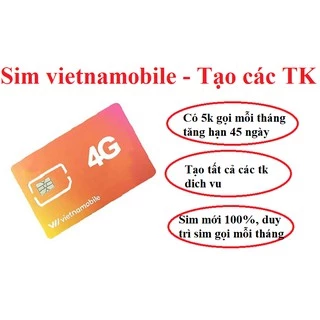 Sim số vietnamobile nhận mã code otp tạo tài khoản 092