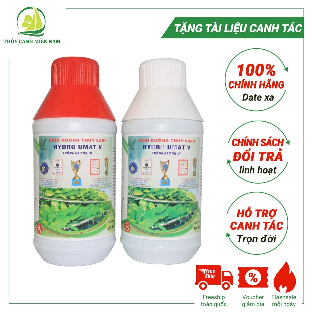 [TẶNG TÀI LIỆU CANH TÁC] Dung dịch dinh dưỡng thuỷ canh cho rau ăn lá Hydro Umat V 1 lit CHÍNH HÃNG, GIÁ GỐC TẠI XƯỞNG