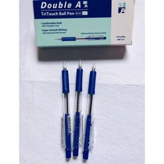 Hộp 12 bút bi Double A tritouch xanh 0,7mm