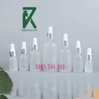 Chai thuỷ tinh tinh dầu serum mờ khoen bạc bóng,bạc mờ 5ml,10ml,20ml,30ml,50ml,100ml