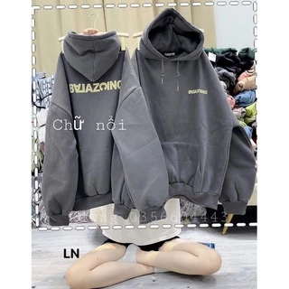 Áo hoodie chữ ngược BAL in 2 mặt DA6