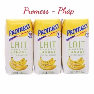Thùng 24 hộp 200ml Sữa Tươi Hương Chuối Promess - Pháp