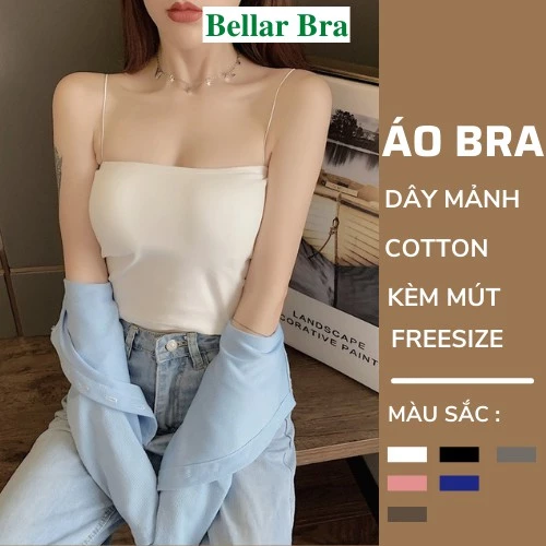 Áo Bra Nữ 2 Dây - Áo Lót Nữ Dây Mảnh Dáng Dài Đệm Mút Mỏng Có Thể Tháo Rời   BellarBra B259