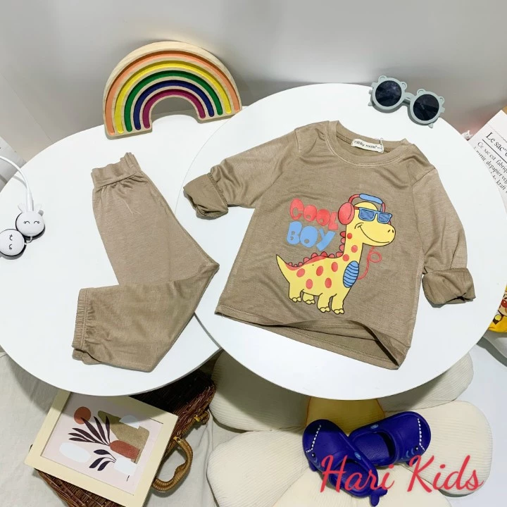[ SALE LẺ SIZE ] Bộ dài thun lạnh  Bé Trai 8-27kg Đồ Bộ Dài Tay Thu Đông Vải Thun Lạnh Thoáng Mát