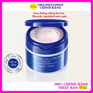 Kem dưỡng chống lão hóa Shiseido Aqualabel màu xanh dưỡng trắng Special Gel 90g All in one 5 in 1