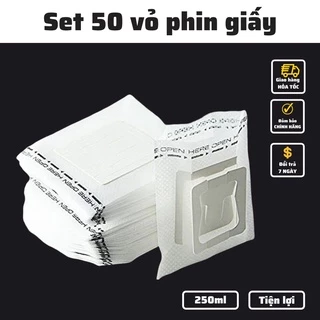 Vỏ phin giấy túi lọc cà phê [SET 50 CÁI] giảm vị đắng của cafe pha nhanh tiện lợi mang lên VP tiếp khách và đi du lịch