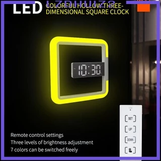[Lzdhuiz] Đồng hồ treo tường kỹ thuật số hiện đại Phòng khách sáng tạo 3 đồng hồ độ sáng